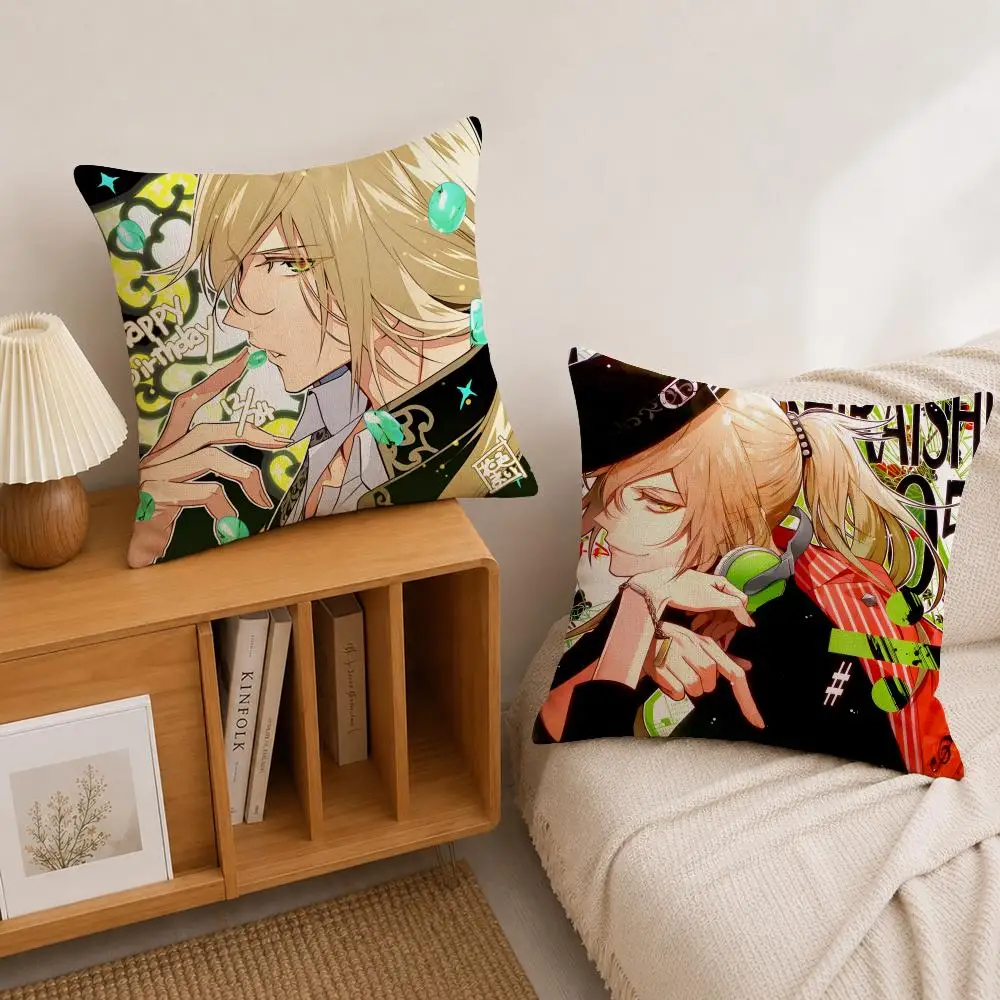 Person Kageyuki Shiraishi Cushion Cover Natural Linen Pillowcase Set, All-in-One Decor for Sofa, Bedroom & Chair