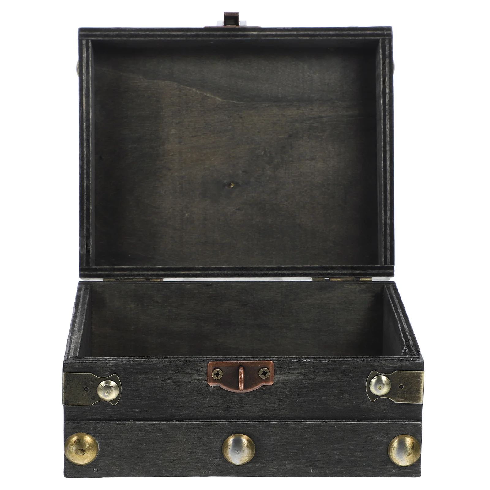 

Wooden Pirate Treasure Chest Jewelry Box Vintage Organizer Compact Trinket Storage Chest Lockable Desktop Jewelry Case