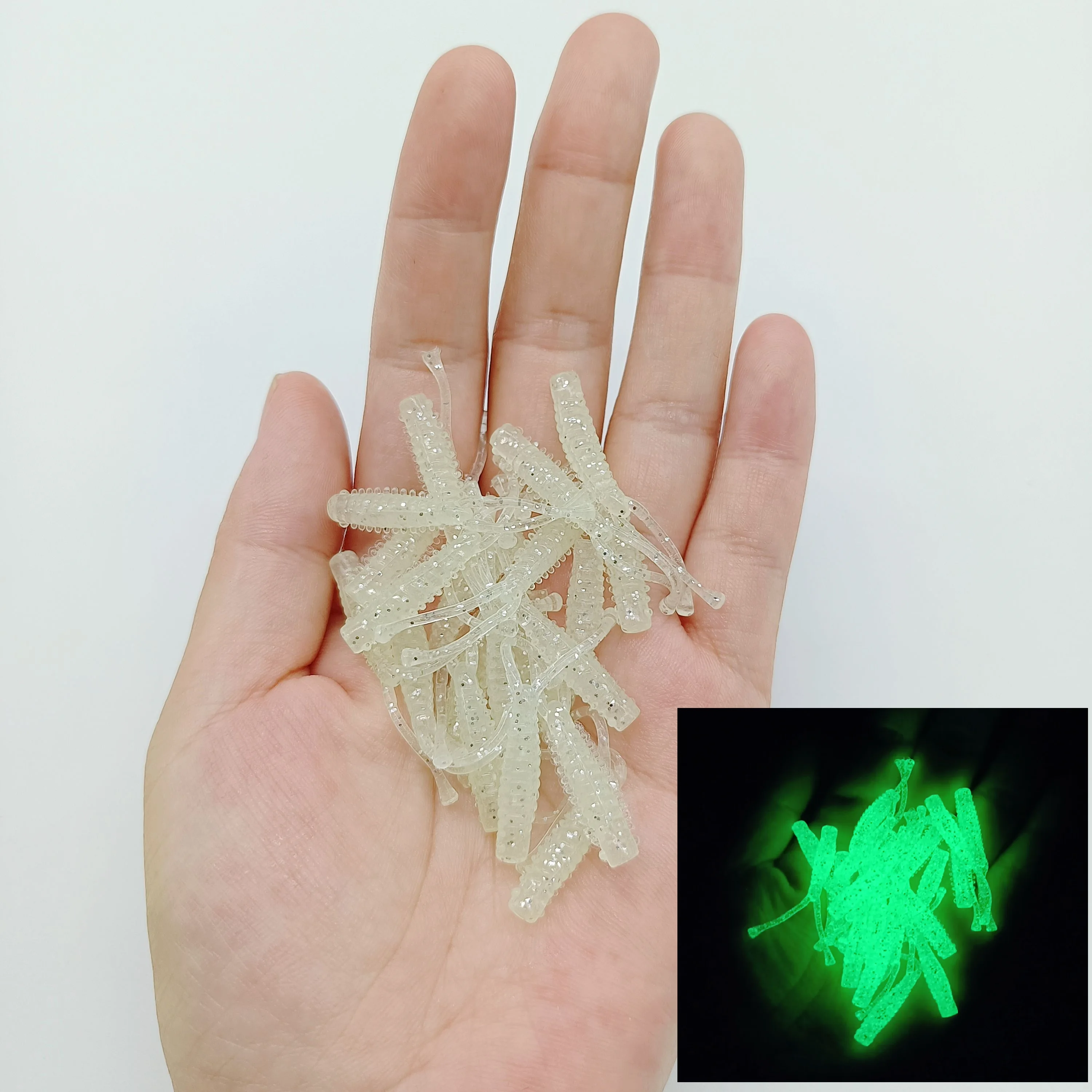 DUODUOYU 10PCS Mini Ajing Soft Fishing Lure  0.4g/40mm Soft Worm Jigging Wobbler Artificial Fishing Accessories