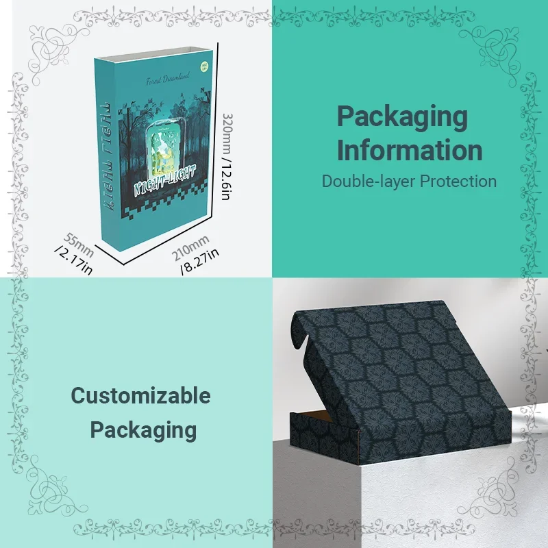 MOC Creative Wooden Building Blocks Forest Dreamland Set 3D Puzzle Model Kit Night Light Creative Play Educational Birthday Gift