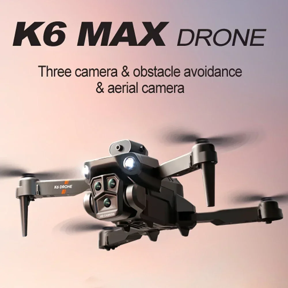 K6Max Drone 4K Profesional With ESC Three HD Camera Intelligent Obstacle Avoidance Dron RC Plane Quadcopter Drones Toys