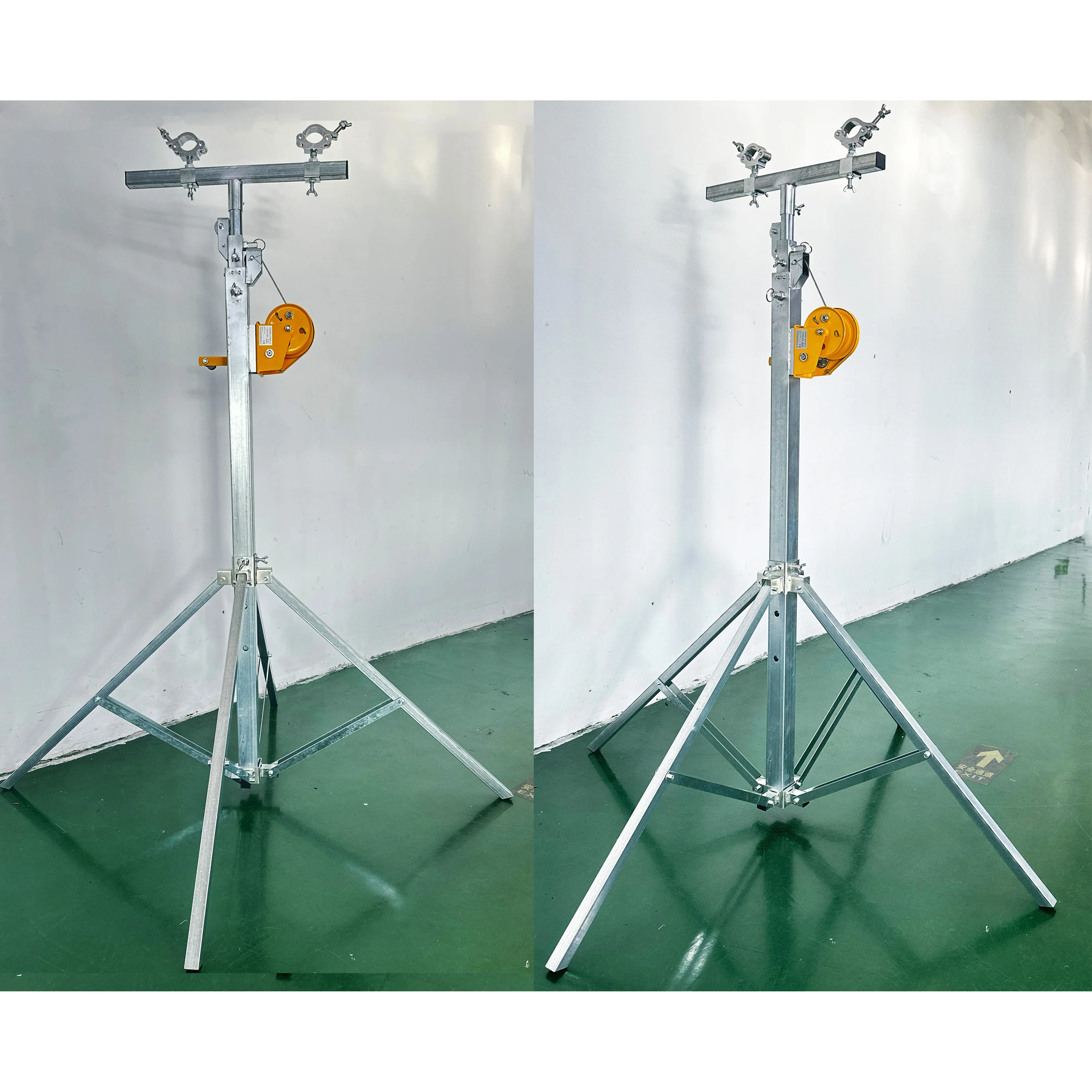 Adjustable Four-Legged Hand-Cranked Light Lift Tower Lighting Truss Elevator for Sale Stand Alone Light Stand