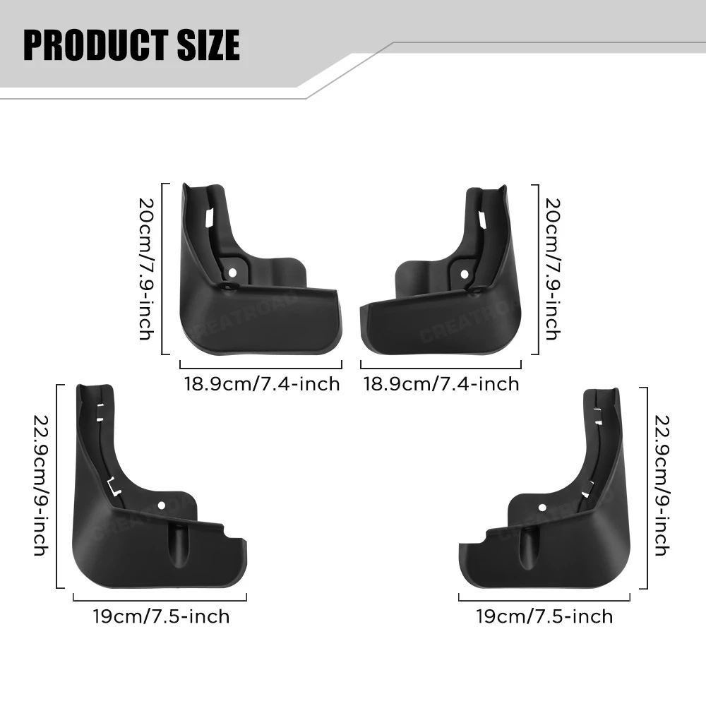 Custom Fit 4PCS Mud Flaps for BYD Atto 3 Yuan Plus 2022 2023 2024 2025 No Drilling Splash Guards Car Fender Accessories