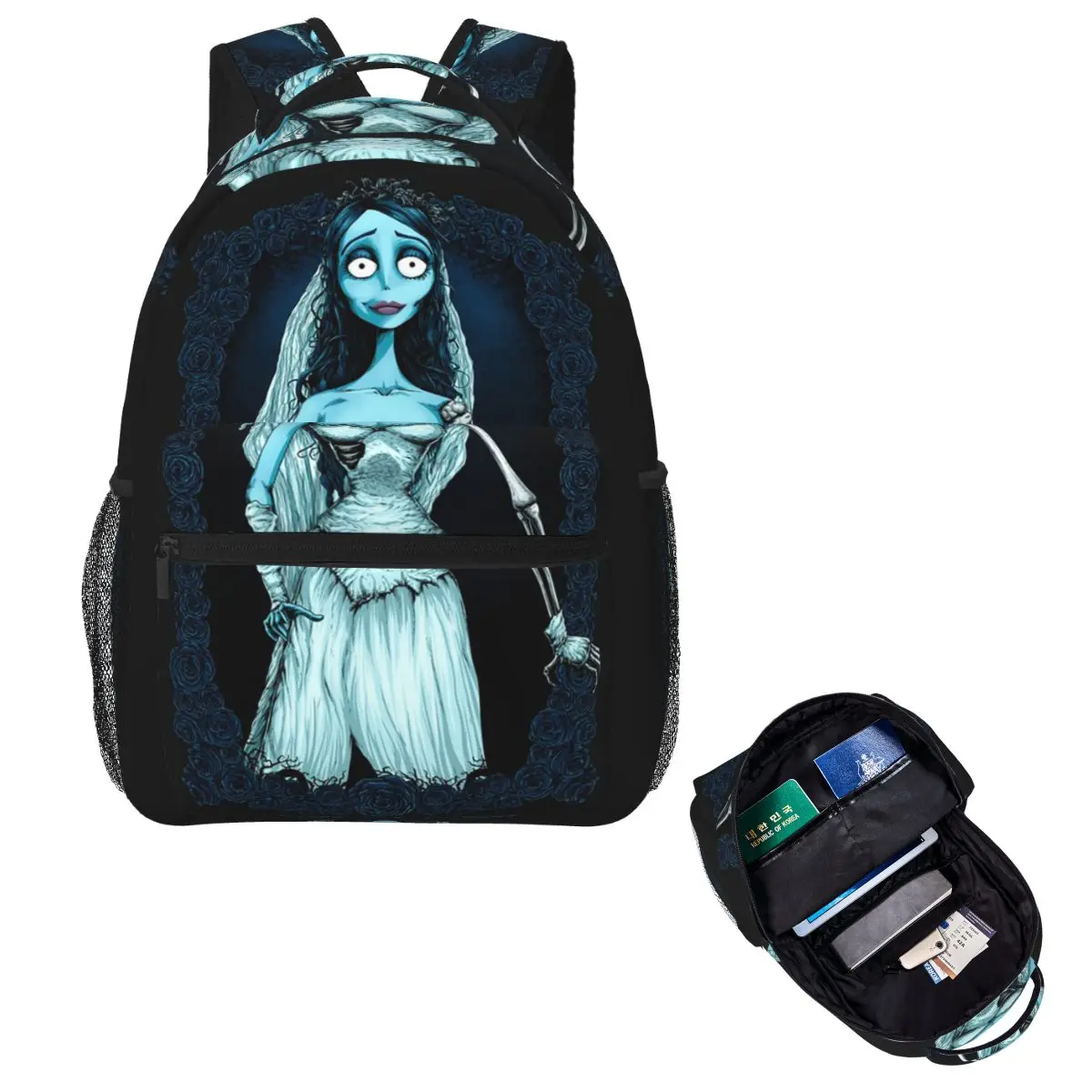 

Corpse Bride Student Backpack School Bag Hiking Travel Daypack for Boys Girls Fashion Bookbag Shoulder Bags