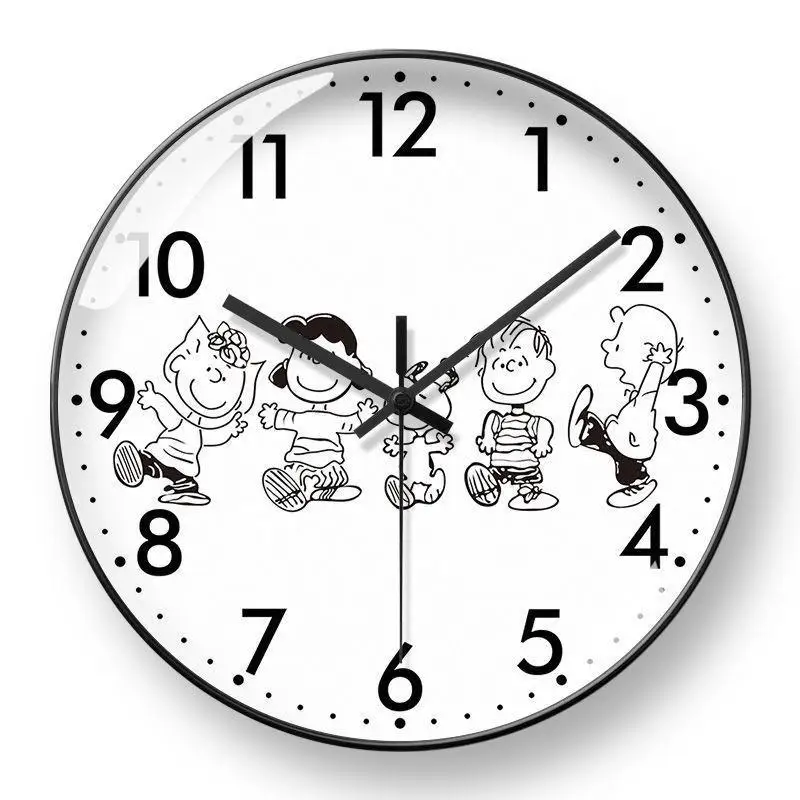 Snoopy cartoon wall clock around the anime home living room dining room children's room learning wall hanging quartz clock