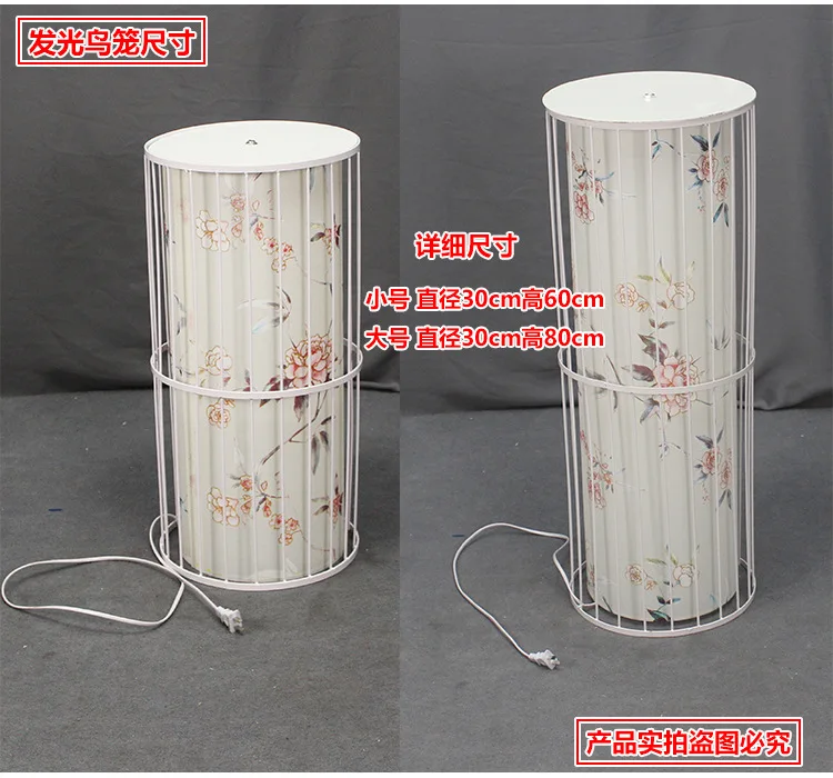 New wedding props Chinese wind road lead simple wrought iron decorative ornaments luminous bird cage photography props