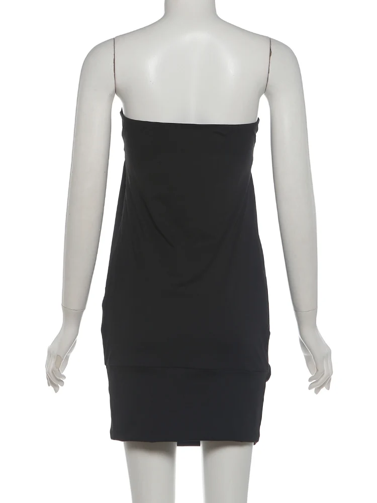 Sisterlinda Schickes Sexy Kleid für Damen, trägerlos, mit Pailletten, Patchwork, Wickeloptik, rückenfrei, eng anliegend, pfirsichfarben, Hüftbetont, gerafft, elegant, figurbetont. – Detail 14
