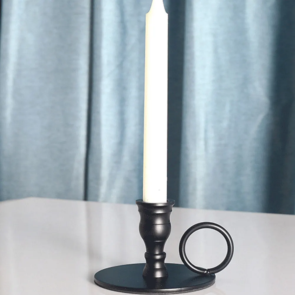 

2Pcs Retro Holder Vintage Iron Taper Stick Holders Home Tabletop Decor for Restaurant Wedding Party Decoration