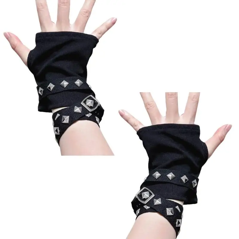652F Breathable Arm Sleeves Punk Elastic Arm Covers for Women Teens Dancing Event
