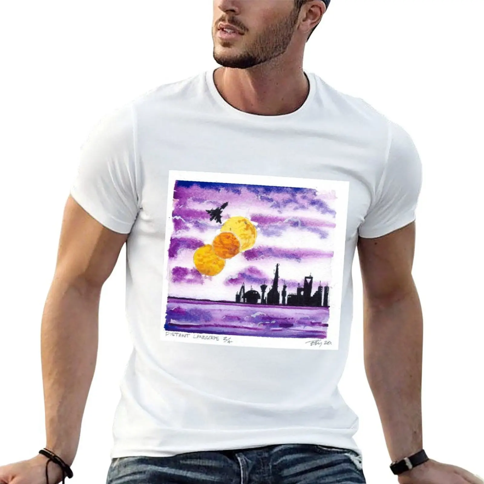 A Distant Landscape Watercolor #2 T-Shirt summer 2026 summer shirt sweat shirts, men