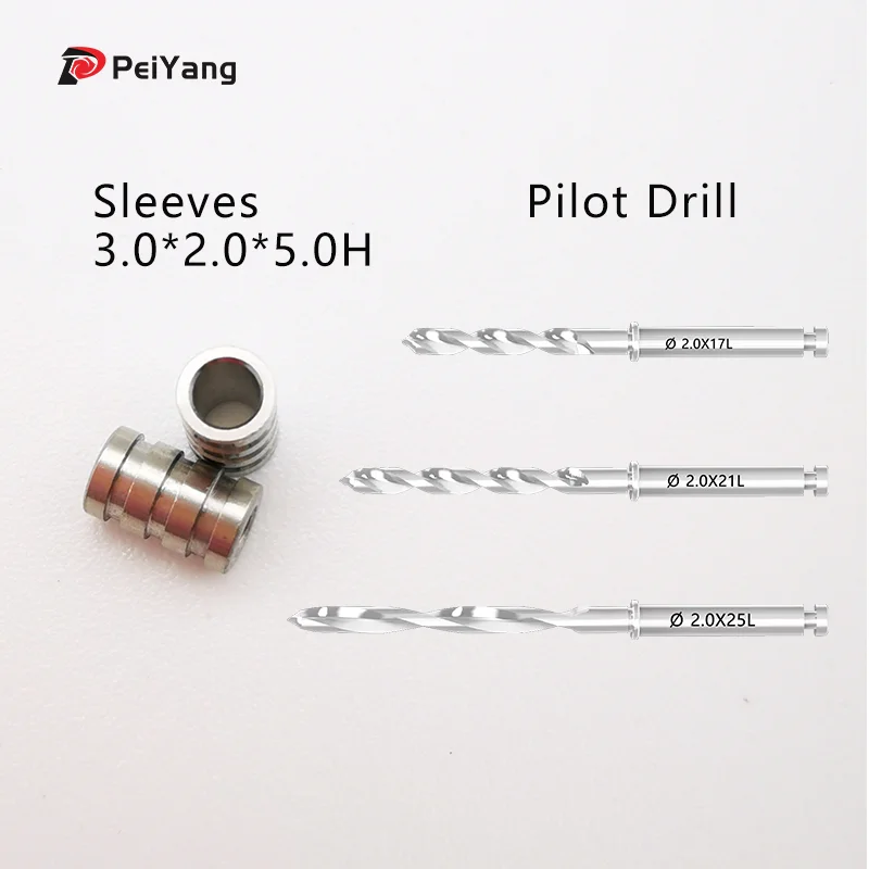 φ2.0 Guided Twist Drill Tapered 17/21/25mm Pilot Drill Guide Sleeve Digital Guided Guide Sleeves