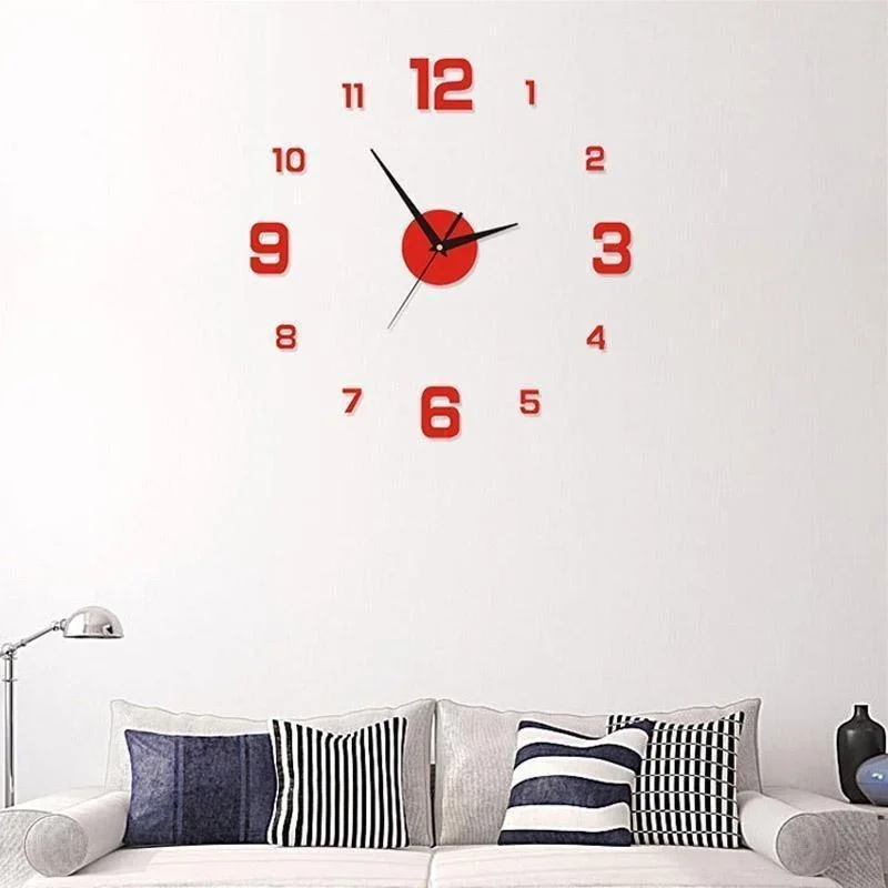 3D Wall Clock Luminous Frameless Wall Clocks DIY Digital Clock Wall Stickers Silent Clock for Office Wall Decor Study view 6