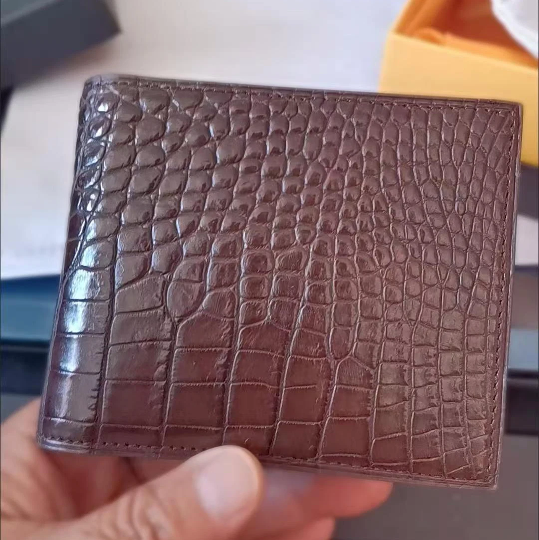 2026 New Fashion Men's Alligator Wallets Crocodile Genuine Leather Short Organizer Wallet Boy Brand Luxury Card Holder Purse