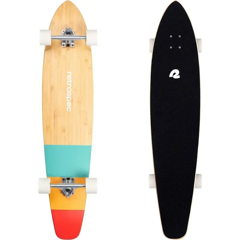 Zed Longboard Skateboard Complete |   Bamboo & Canadian Maple Wood w/ Reverse Kingpin Trucks Commuting, Crui