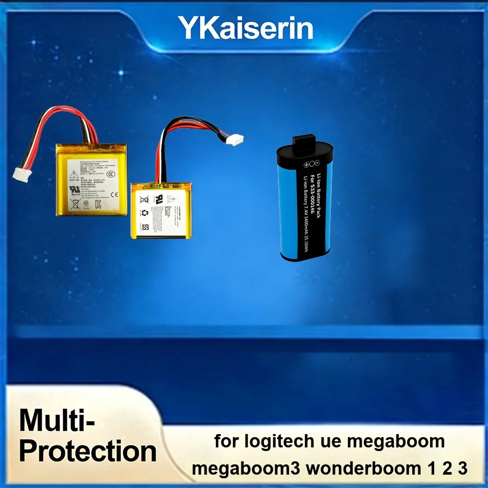 Batería de Repuesto Premium 533-000146 (2ICR19/66) 2100-3400mAh para Logitech UE Megaboom MEGABOOM3 Wonderboom 1 2 3