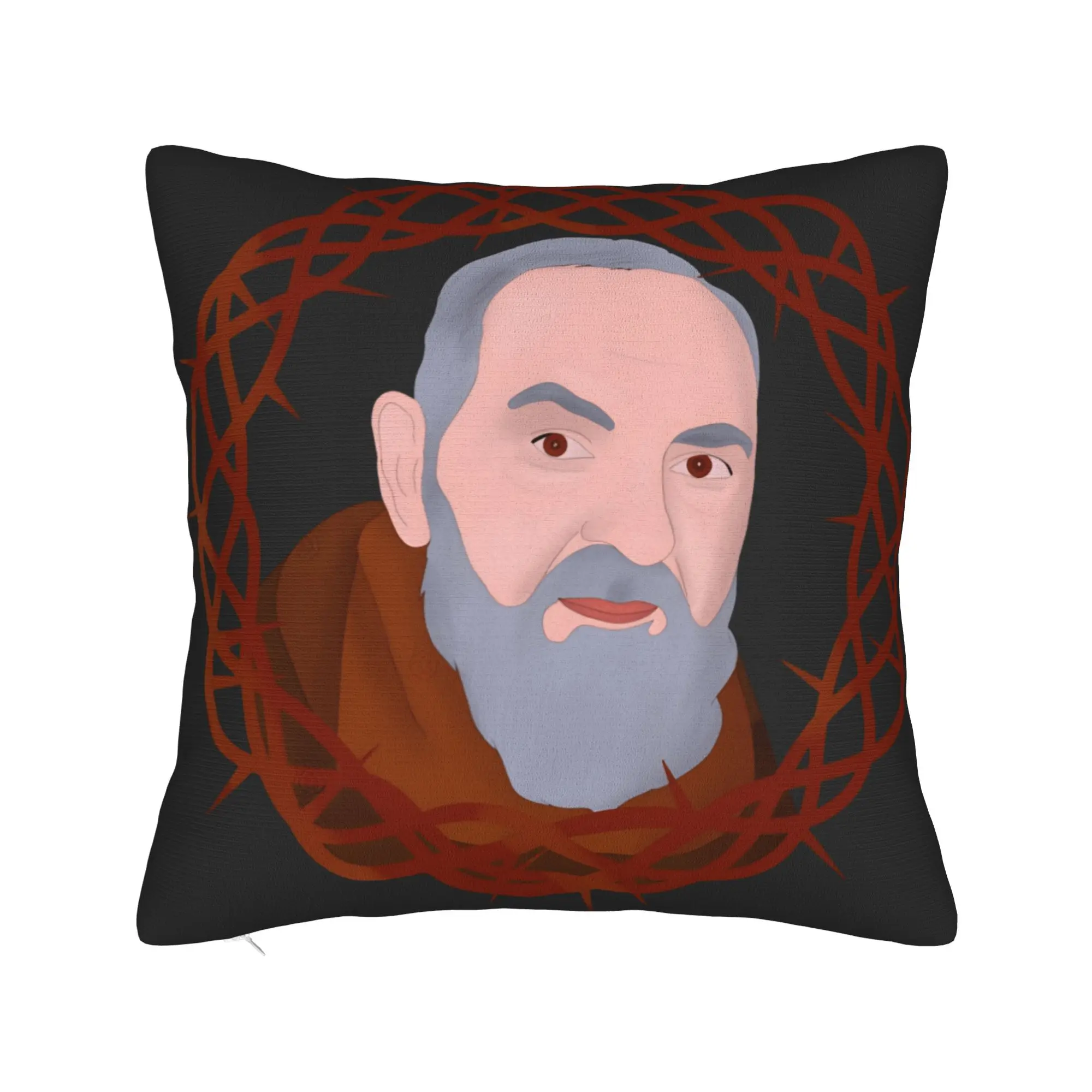 Padre Pio Of Pietrelcina Pillow Cover Stay With Me Square Cushion Cover Fashion Pillow Case For Sofa Bedroom Home Decor