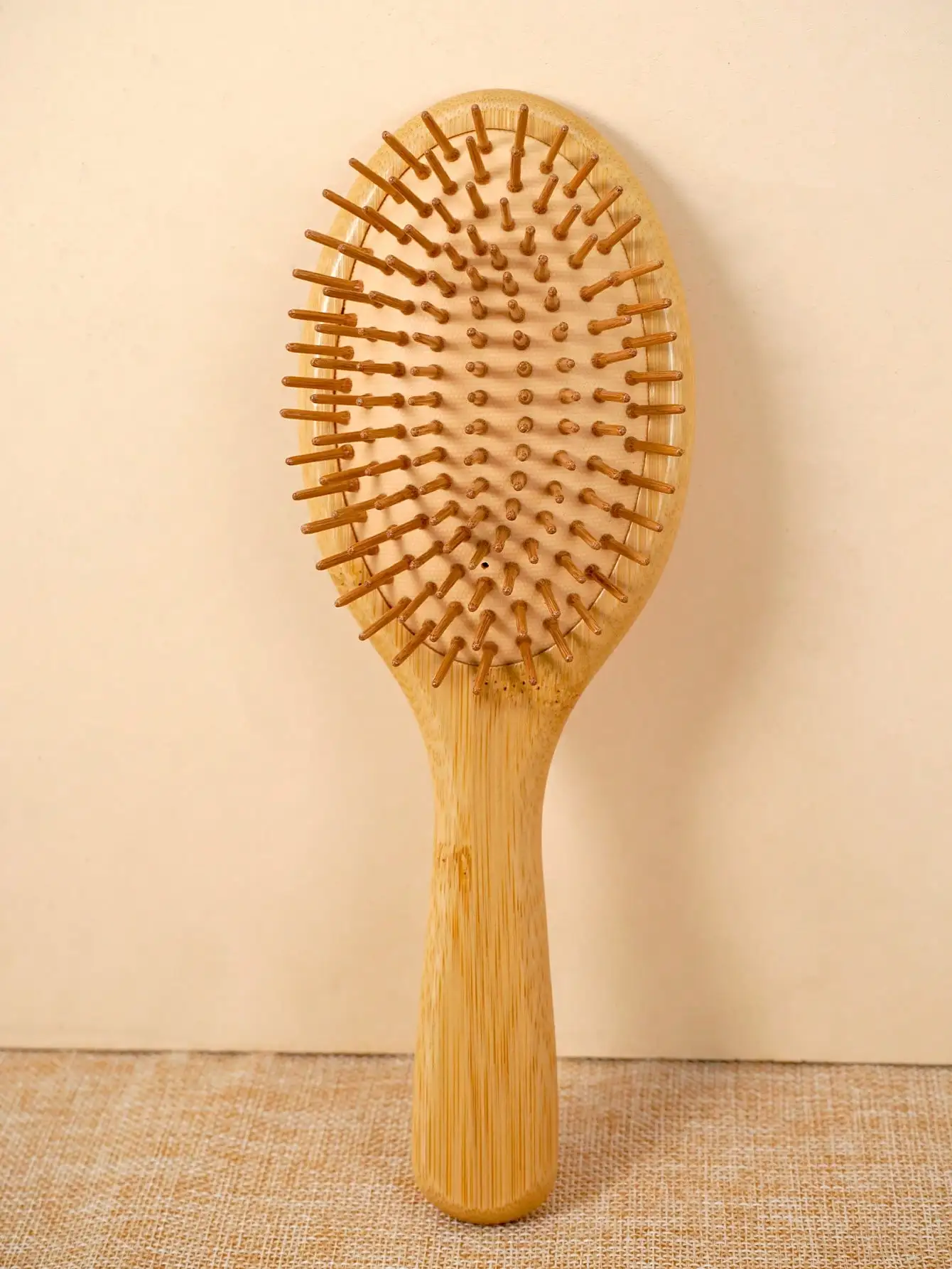 

1Pc Large Bamboo Air-Cushion Paddle Brush - Anti-Tangle Scalp Massage Comb For All Hair, Travel & School Essentials