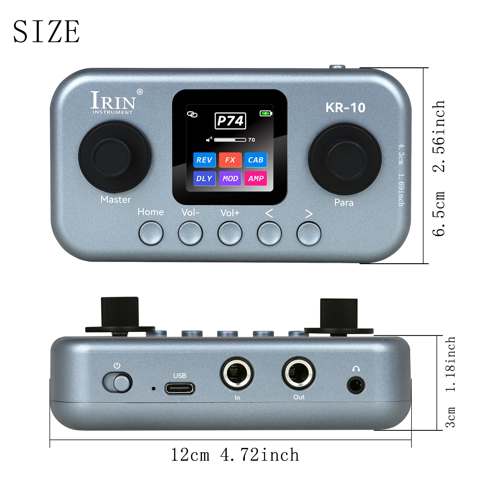 IRIN Guitar Effect Guitar Bass Pocket Multi-functional Desktop Effects Processor USB Audio Tuning Interface for Guitar Parts ﻿