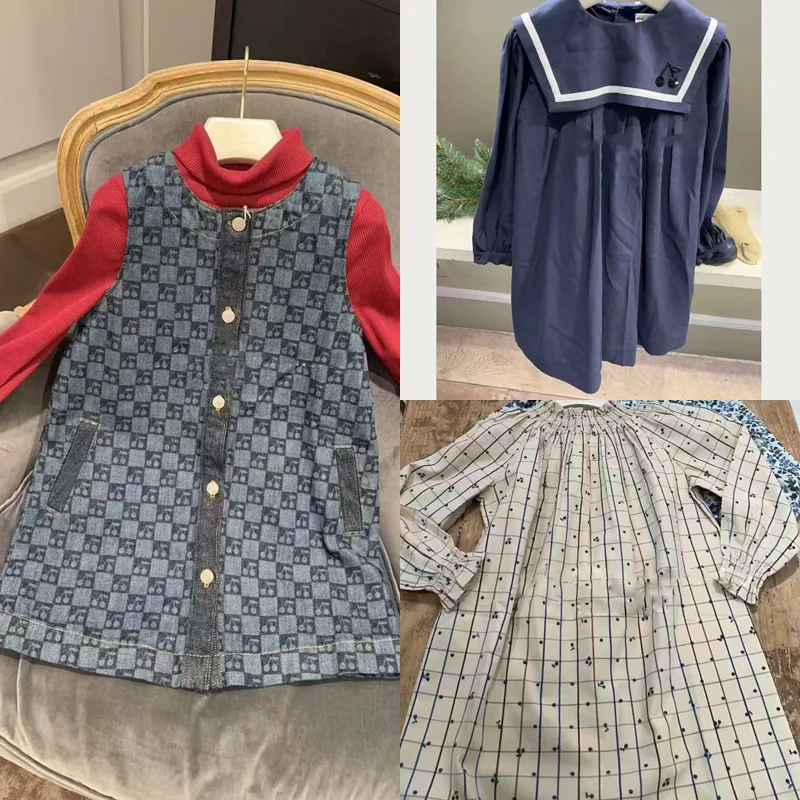 Pre-sale 2026 New Bp Autumn Kids Dresses for Girls Baby Kids Cotton Clothes Size 4y-14y Children Clothing Girls Casual Dresses