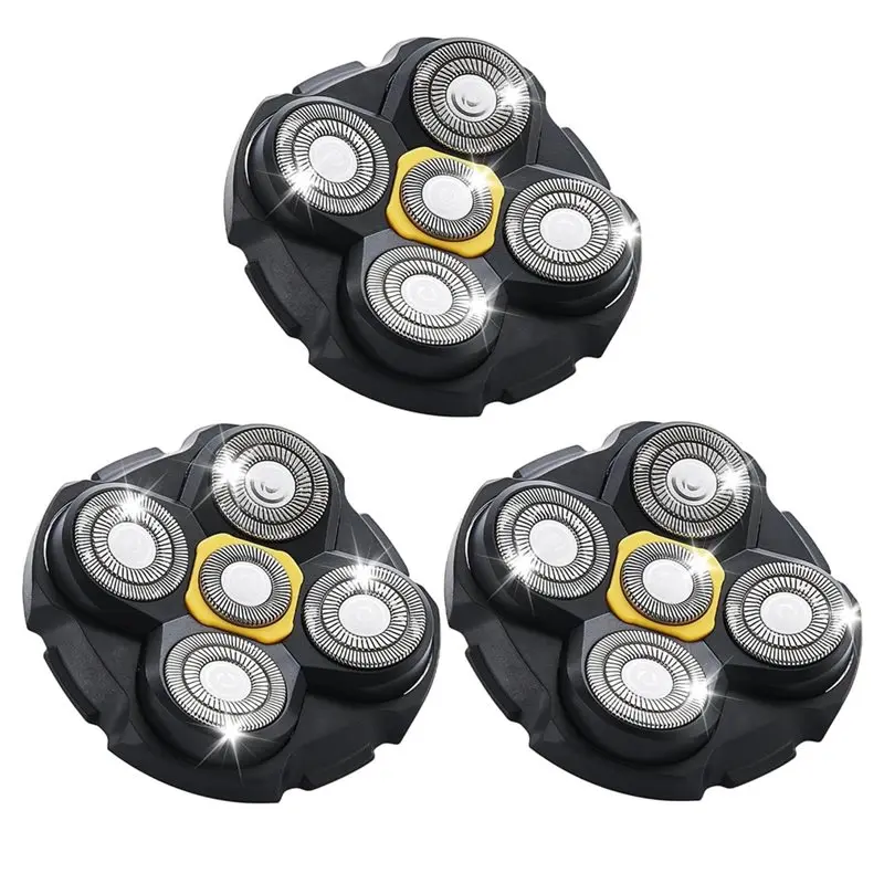 Replacement Shaver Heads For Titanium Head For Bald Men 3 Pack Shaver
