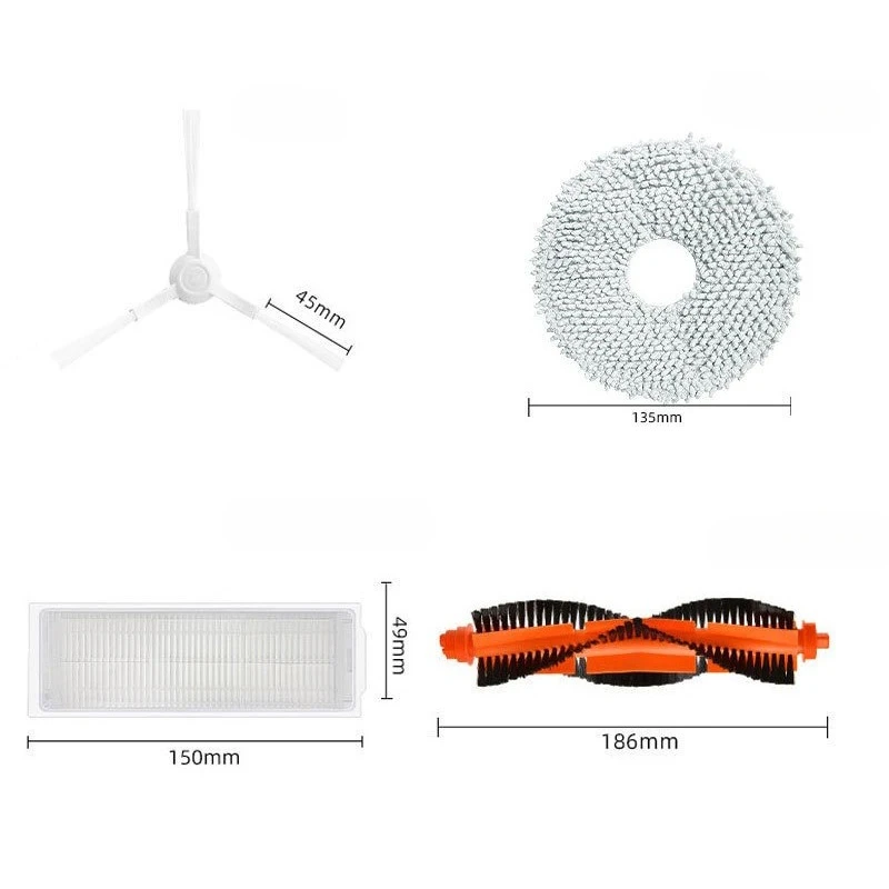 For Xiaomi Self-Cleaning Robot 2 C101 Vacuum - Main Brush, Mop, Side Brush, Filter Replacement Accessories
