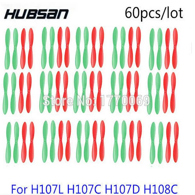 60pcs Hubsan X4 Quadcopter H107L H107C H107D H108C Y310B JXD385 X4 Quadcopter Propellers H107-A02 blade ,propellers (wholesale)