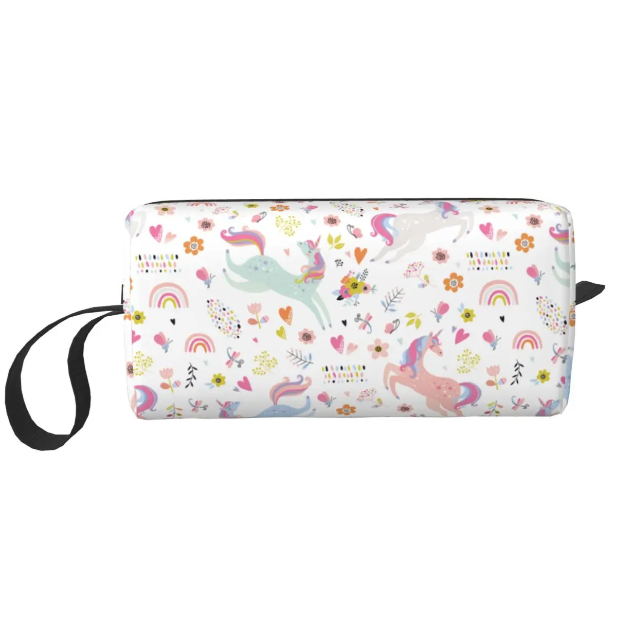 Cartoon Cute Unicorn Makeup Bag Pouch Cosmetic Bag Travel Toiletry Small Makeup Pouch Storage Purse Large Capacity