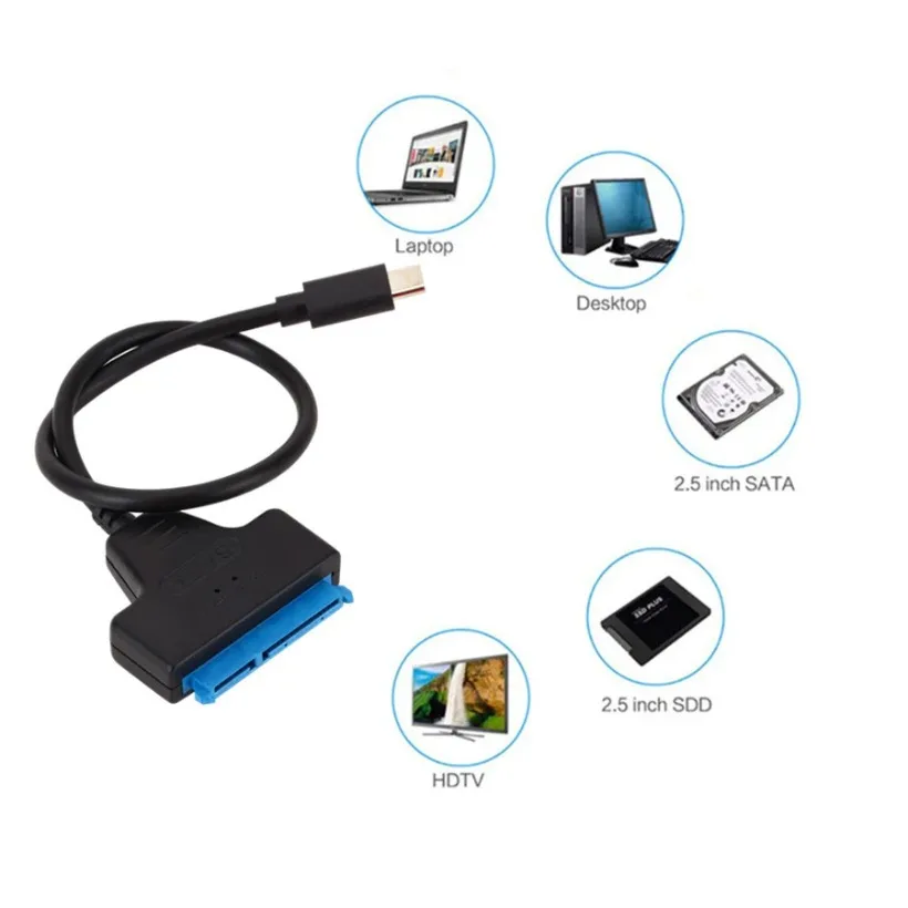 SATA to USB 3.0 / 2.0 Cable Up to 6 Gbps for 2.5 Inch External HDD SSD Hard Drive SATA 3 22 Pin Adapter USB 3.0 to Sata III Cord