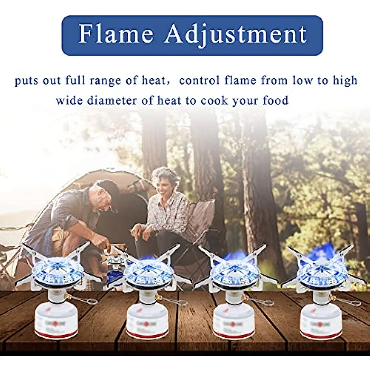 Outdoor Camping Gas Stove Folding Hiking Picnic Gas Burner Evenly Heated Stainless Steel Portable Stove Head For Picnic