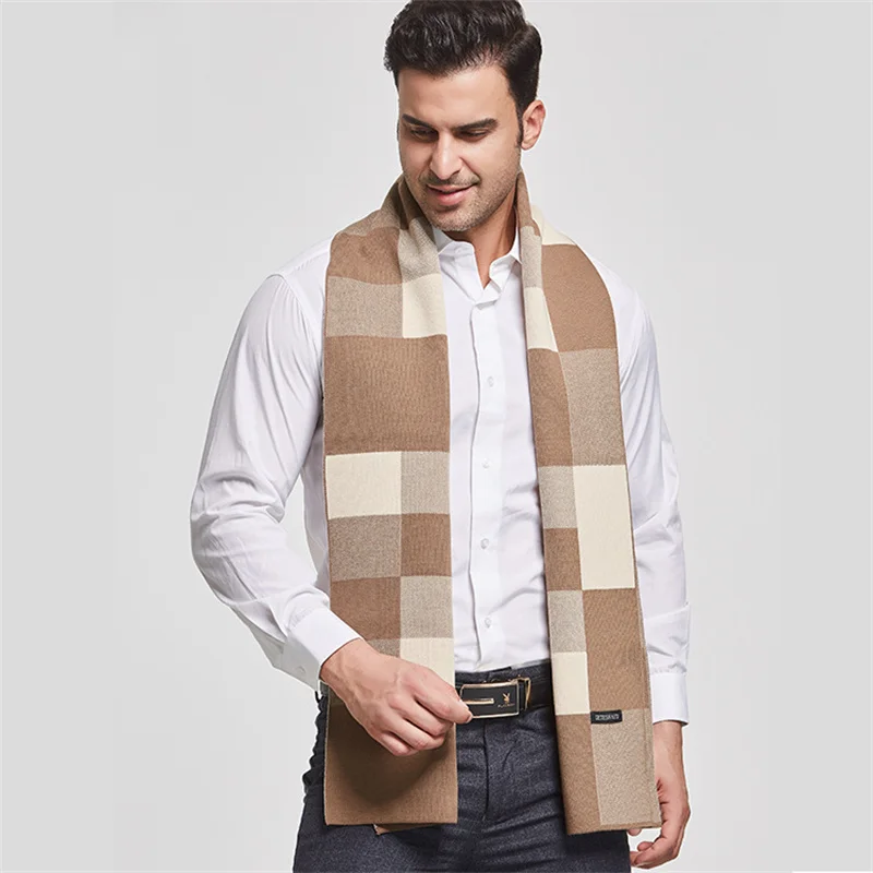 Luxury Brand Men Scarf Winter Warm Cashmere Scarves Fashion Men\'s Pashmina Shawl Business Bufandas Male Accessories