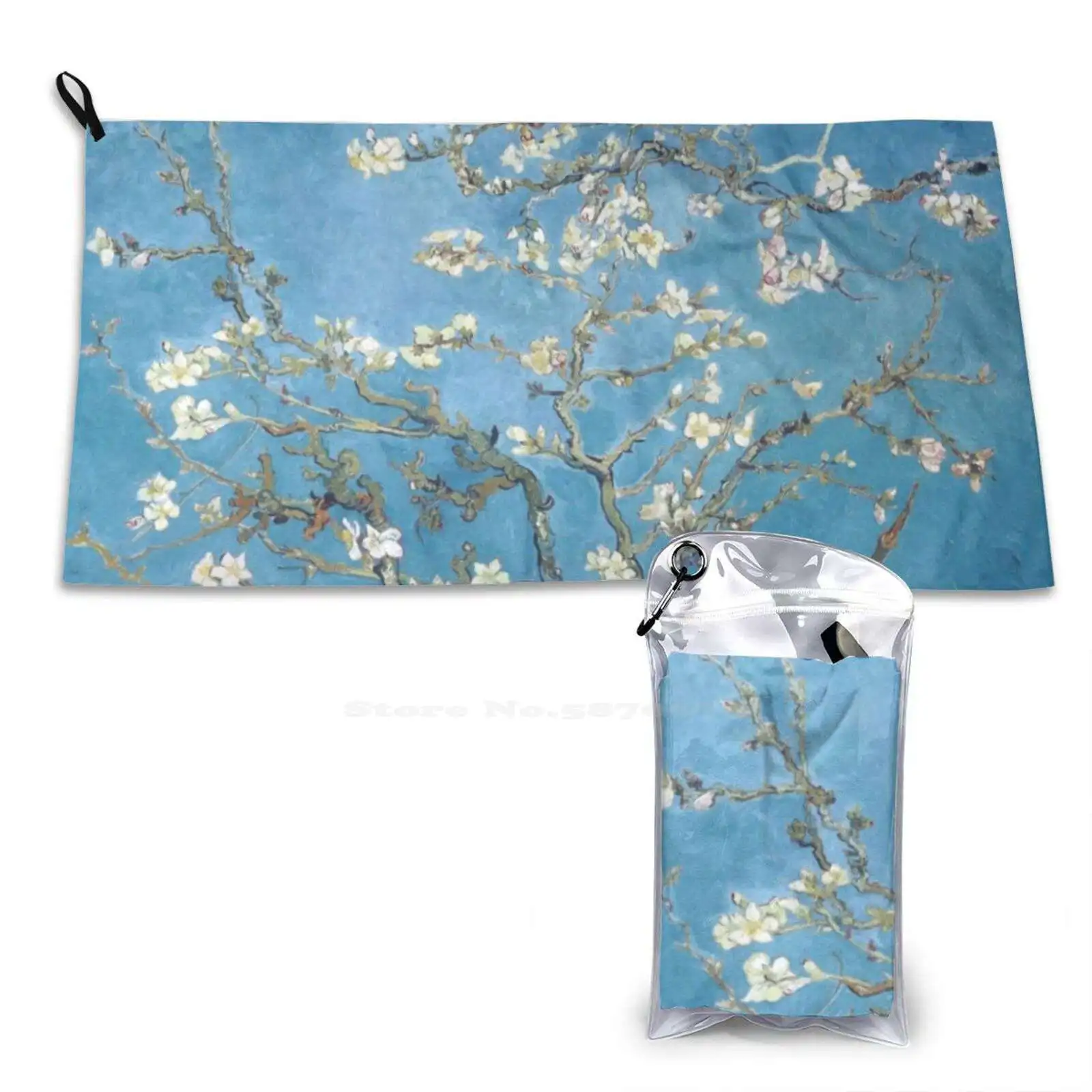 Vincent Van Gogh-Branches With Almond Blossom Soft Towel Quick Dry Beach Towel Vincent Van Gogh Famous Painter Famous Painting