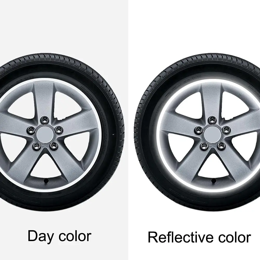 16 قطعة 17-19 ''عكس عجلة ريم شريط ملصق لاصق لامع ورائع لعجلات الدراجات النارية سيارة الدراجات دراجة دراجة ليلة السلامة الديكور #4