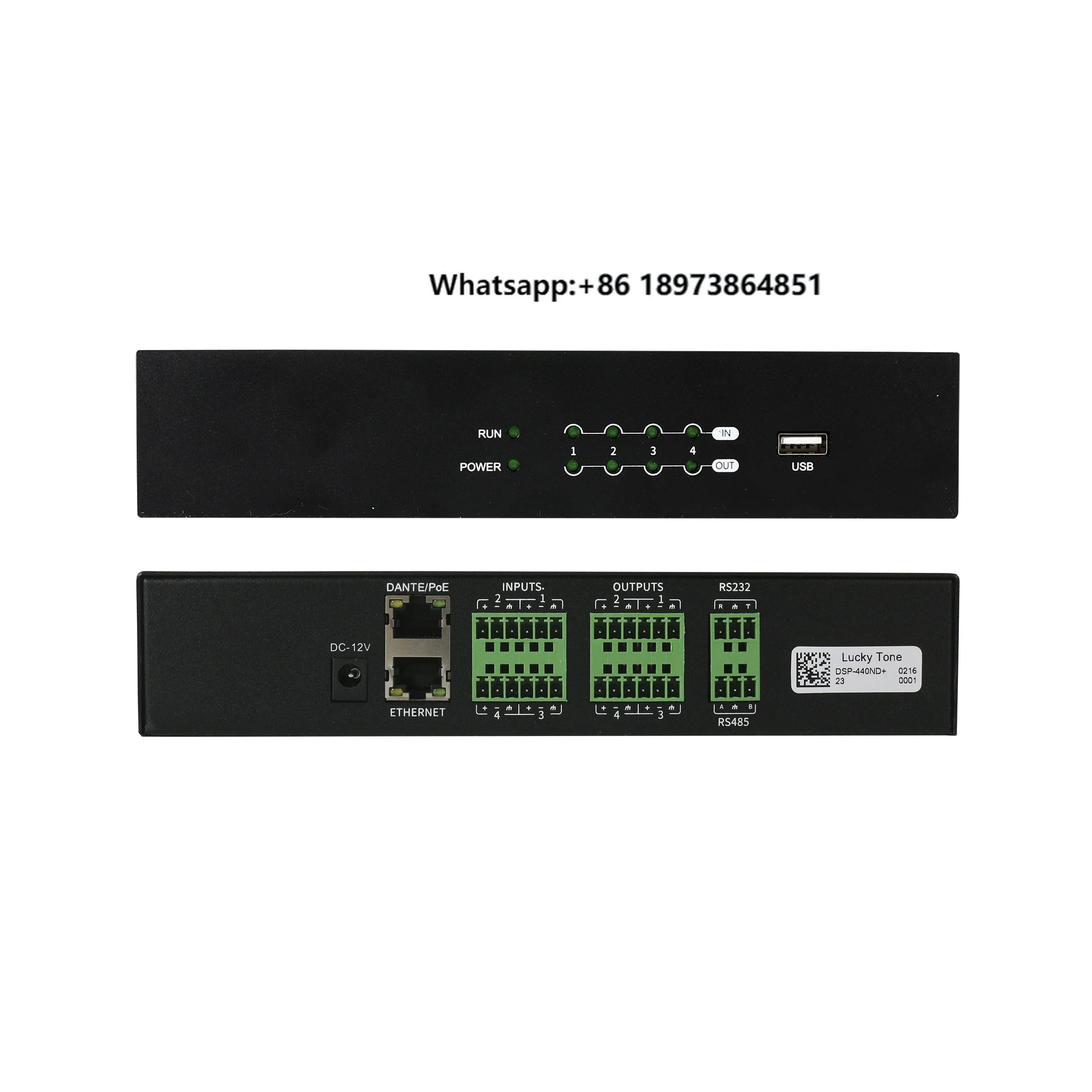 

Built-in USB Sound Card Configurable Digital 4 in 4 Out Audio Processor with RS 232