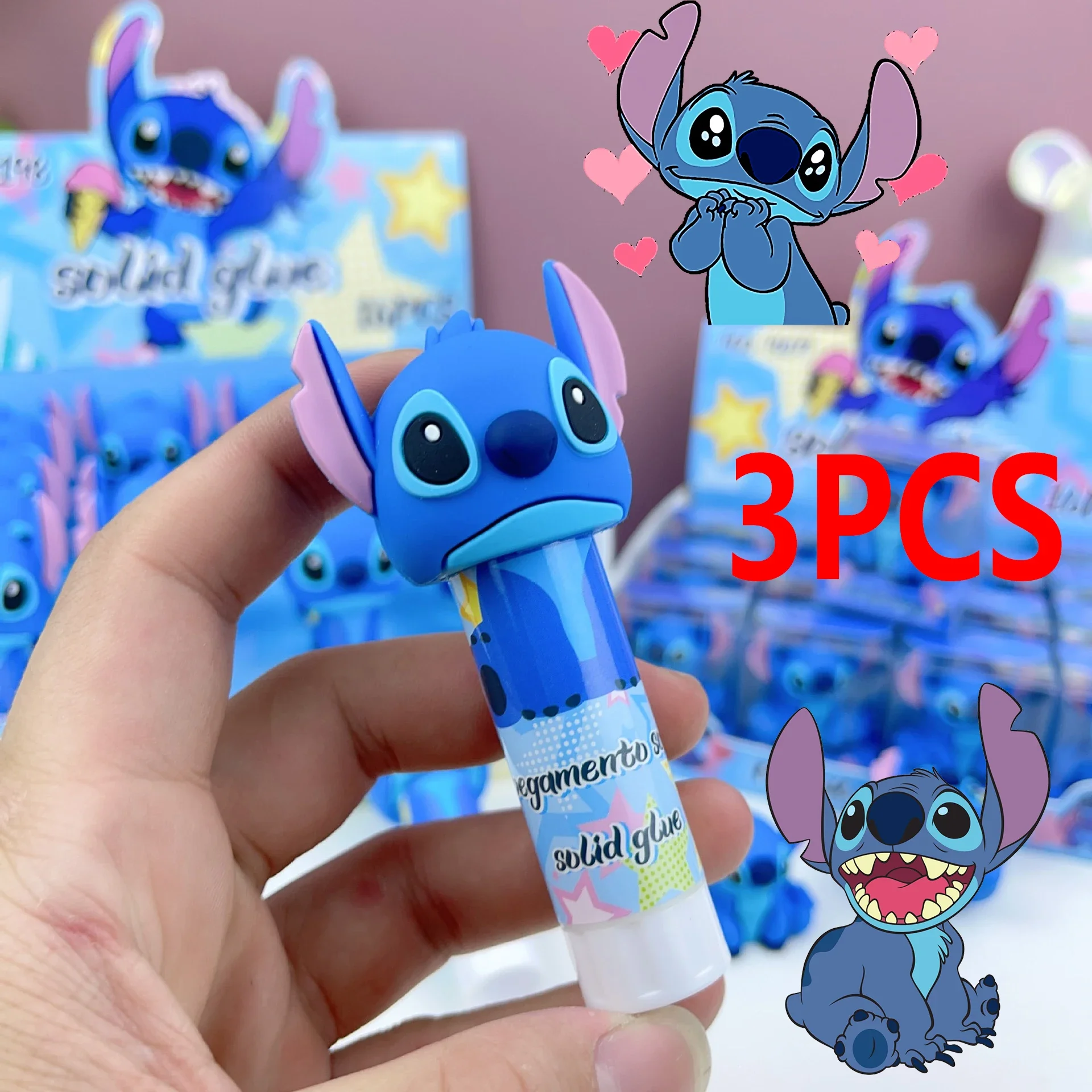 NEW Disney Stitch Solid Glue Cute Cartoon Lilo&Stitch DIY Handmade Rotating Solid-Glues Student Stationery School Supplies Gift