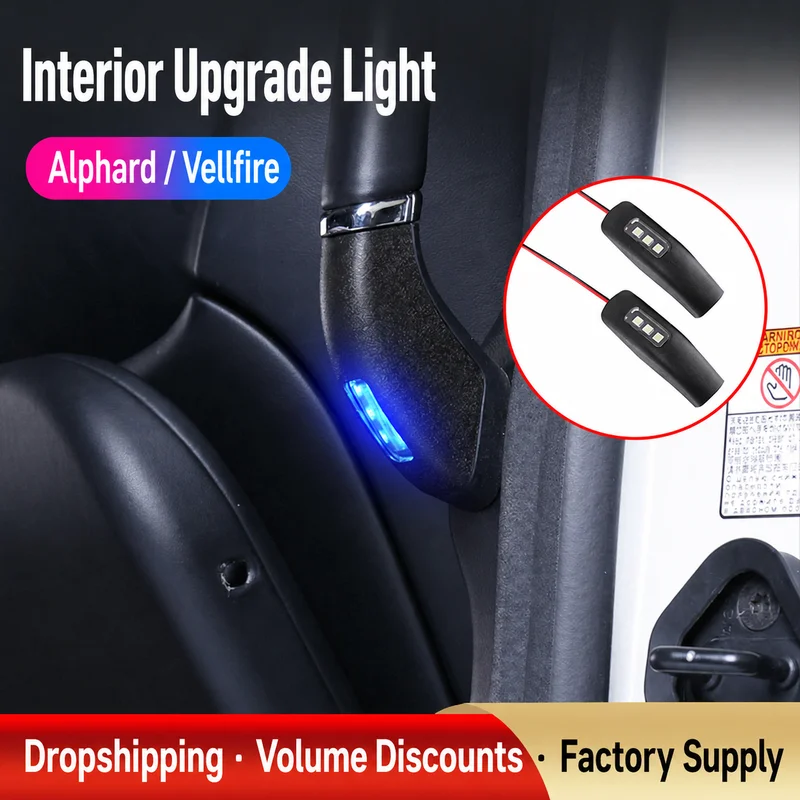 Car Sliding Door Handle Light for Toyota Alphard Vellfire 30 Series LED Welcome Courtesy Lamp Interior Lighting Accessory Kit