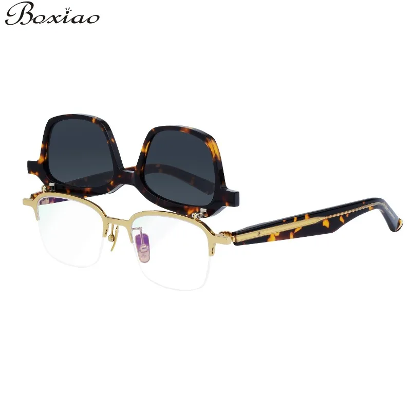 New Plate Can Be Turned Up Polarized Sunglasses NPM-58 Pure Titanium Anti-ultraviolet Sunglasses Male Sunshade Fishing