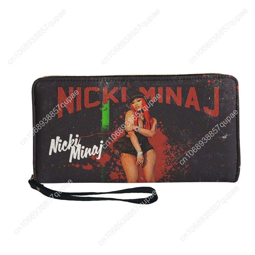 Hot Rapper N-Nicki Minaj Custom Wallet Purse Mens Womens Teenagers Zipper Long Wallets Double Print  Portable Wallet Gift Bag