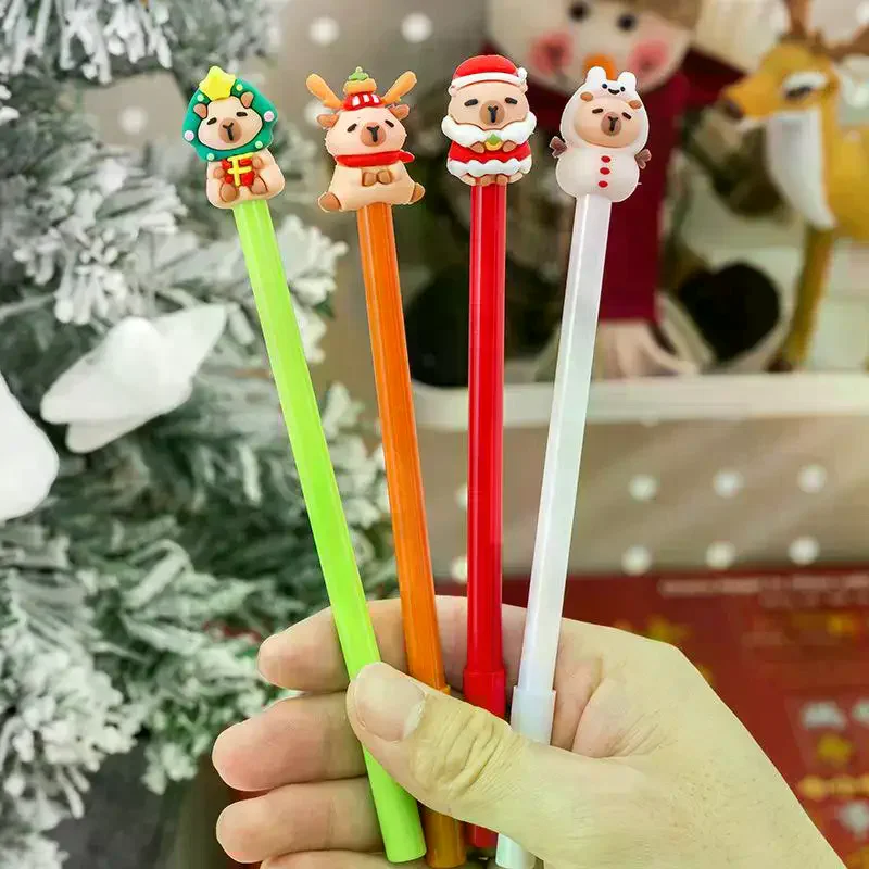 

1/5Pcs Christmas Capybara Gel Pen Cute Cartoon Stationery Smooth Writing Pens Kawaii School Office Supplies Festival Prize Gift