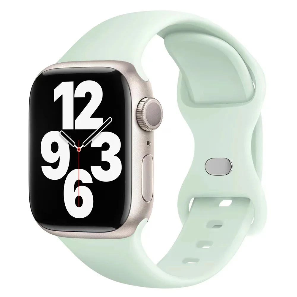 TRSYPHXM 2024 new Suitable for Applewatch IWatch9875 SE Sport Silicone Breathable Butterfly Buckle Strap