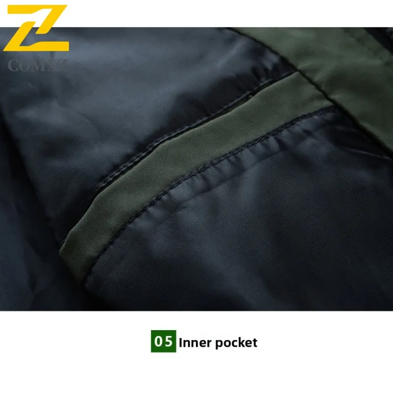 COMXZ 2025 Men Spring Baseball Collar Windbreaker Waterproof Windproof Korean Style Casual Outdoor Sport Solid Color Lightweight