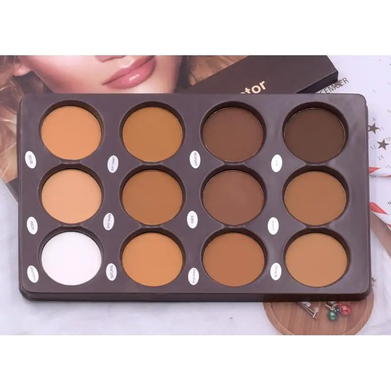 12 Color Matte Face Foundation Contour Palette Face Makeup Palette For Women 3d Contouring Shadow Wheat Color Contouring Makeup