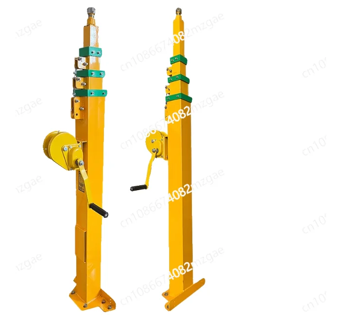 Lifting mast 3/4/5/6/7/8/9 meters ,Hand cranked lifting pole, manual telescopic mechanical winch