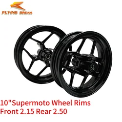 Pit Dirt Bike Motocycle GP /Motard /Supermoto On Road Tubeless Alloy Wheel , Size 2.15-10/2.50-10