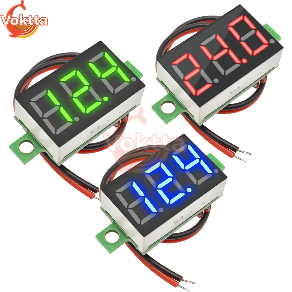 0.36 Inch DC LED Digital Voltmeter 4-32V Voltage Meter Auto Car Mobile Power Voltage Tester Detector 12V Red Green Blue