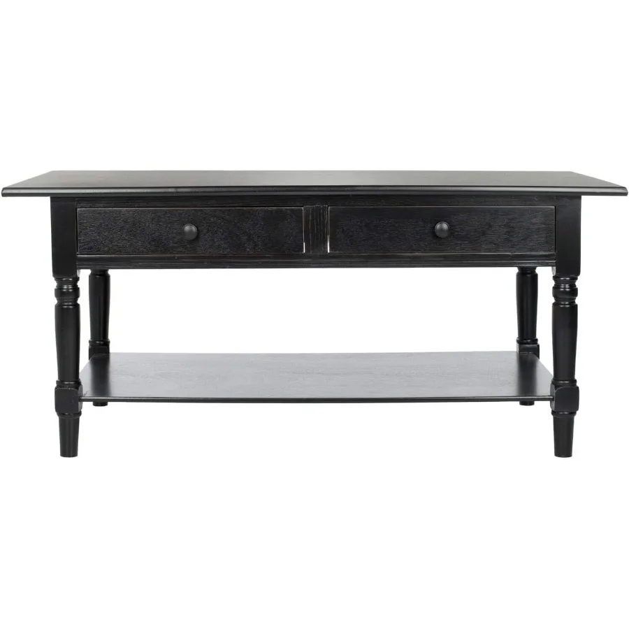 Boris Wood Coffee Table, 41.7 AMH5706B for living room, solid wood, natural brown, scratch-resistant surface