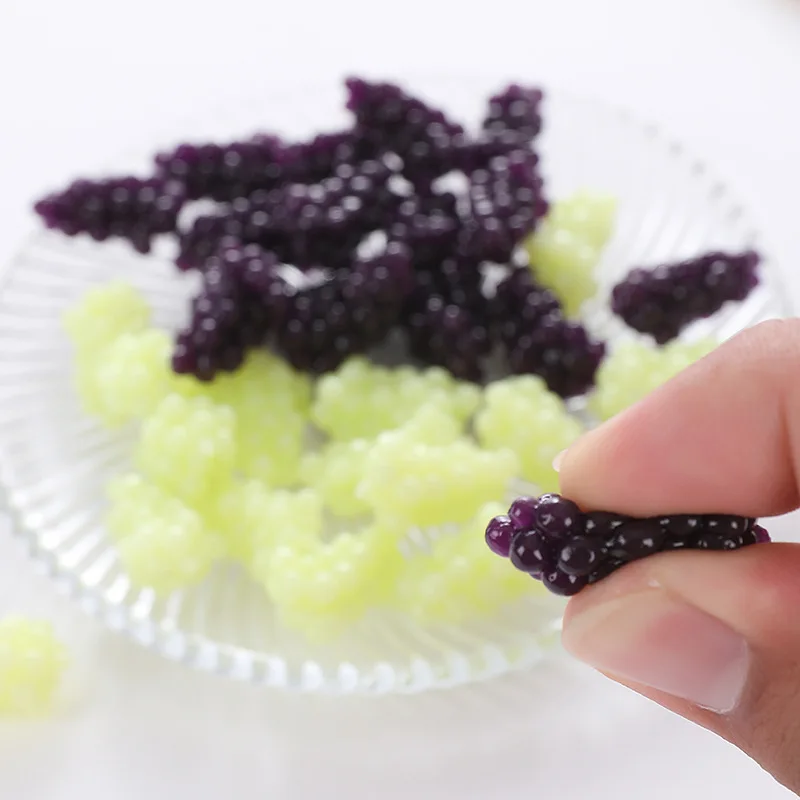 10pcs Mini Fake Grape Green Grape Corn Model Miniature Simulation Kitchen Scene Scale Decoration Home
