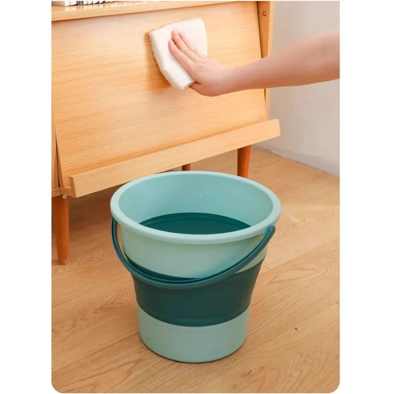 5/10/17L Portable Folding Bucket Multifunctional Thickened Silicone Bucket Car Washing Fishing Camping Tool view 4