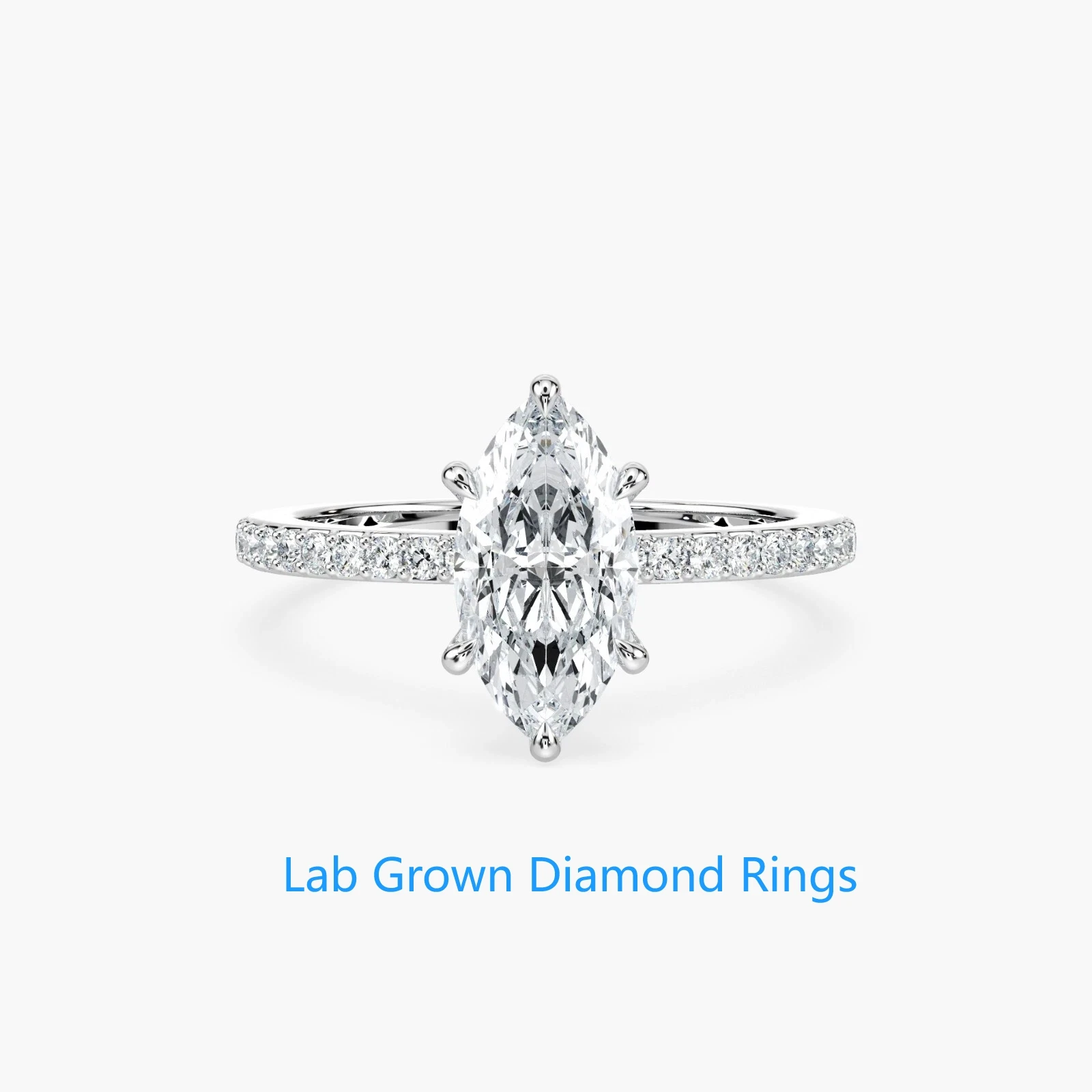

1.5CT Main Stone DEF VS-VVS Marquise Diamond Engagement Ring CVD HPHT IGI Certified Lab Grown Platinum 950 For Women