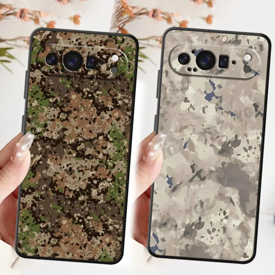 

Camouflage Pattern Case for Google Pixel 7a 9a 6a 6 7 8 Pro 10 9 Pro XL 8a Soft Cover