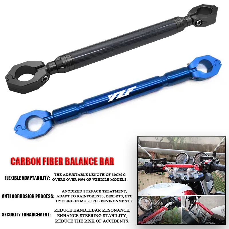 Untuk YAMAHA YZF R3 R25 R1 R6 YZFR3 YZFR25 YZF R1 YZFR6 Sepeda Motor Serat Karbon Bar Keseimbangan 22Mm Stang Palang Pemegang Telepon